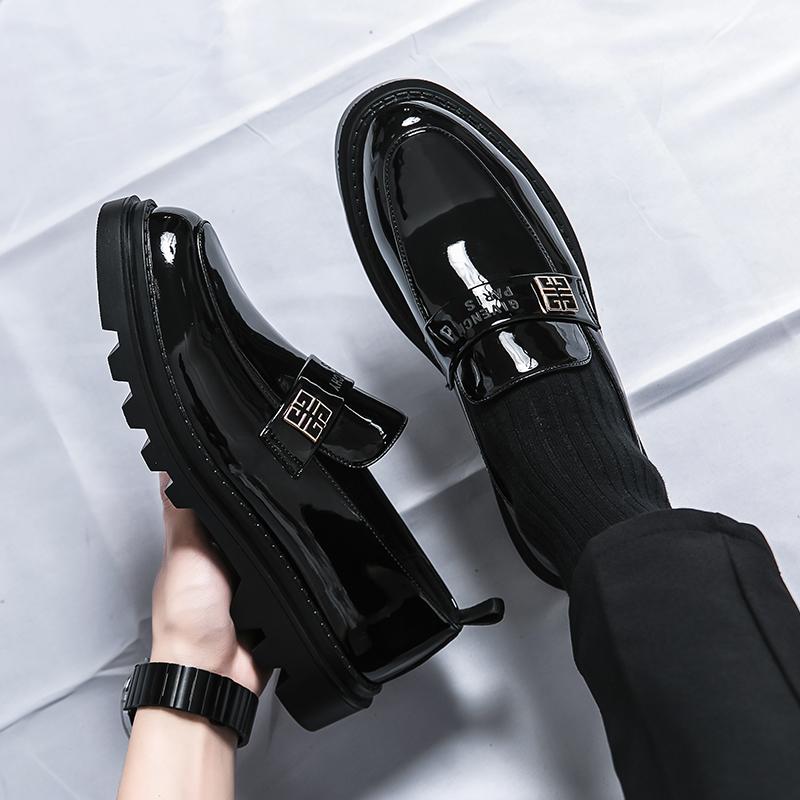 2024 Mode Leder Klassisch Schwarz Herren Atmungsaktiv Britisch Herren Low Cut Lederschuhe Hohe Qualität Weich Dicksohlige Arbeitsschuhe