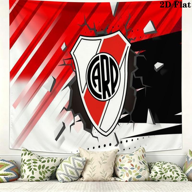 River Plate Logo Wall Tapestry Aesthetic Wall Hanging Printed Fabric Blanket Decorative Tapestries for Bedroom Living Room Home Decor