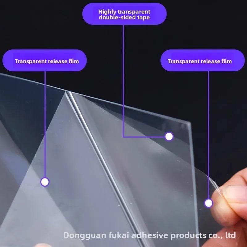 8.5 X 11 Inch with Yellow Liner A4 Size Pack of 12 Clear Double Sided Adhesive Tape Sheets for Crafts Home Decorative Tape