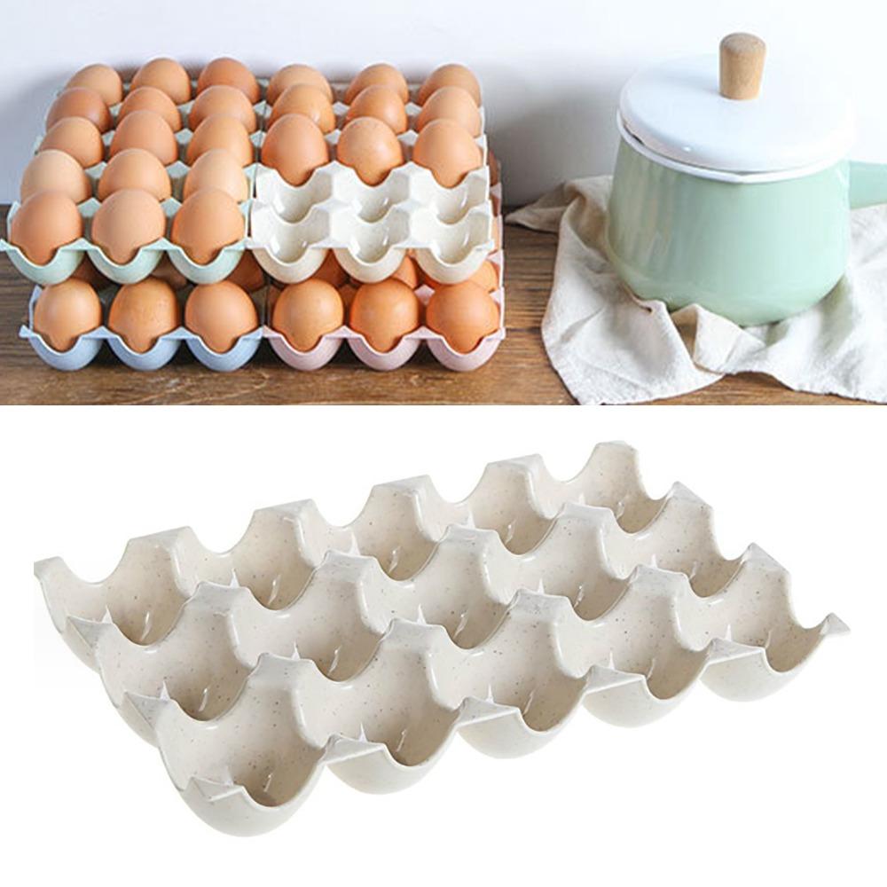 2PCS PP Egg Storage Container 3 Rows Egg Preservation Box Fresh Egg Tray Holder  Kitchen