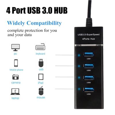 Durable High Speed Universal Up To 5Gbps USB 3.0 Hub 4 Ports Splitter Data Sync Adapter Expander