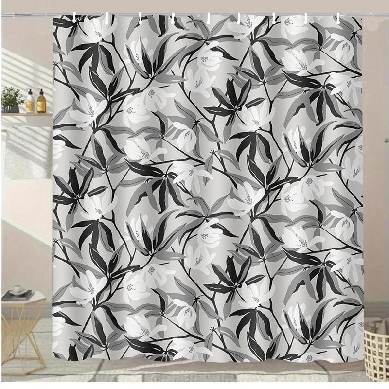 

Floral Vase With Flowers Washable Dirt-Resistant Shower Curtain Shower Head Waterproof Polyester Bath Curtain For Home Decor W60H190(CM)-1 Pcs