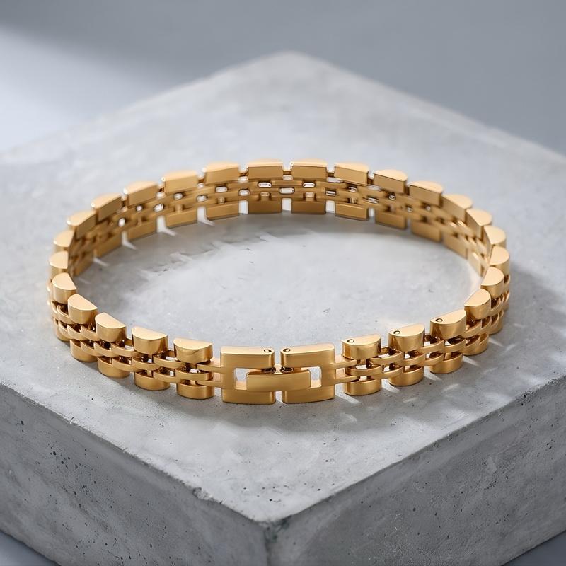 Heren RVS 5-delige schakelarmband voor Man Vrouw Sieraden Waterdicht Cadeaus Armbanden 8MM Breedte Horlogeband Stijl