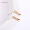 Trendy 14K Gold Plated Bar Post Earring with Hole,Brass Metal Stripe Stud Earring For Earring Making Supplies DIY Handmade Craft