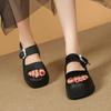 Fashion New Summer Women Chunky Sandals Leather High Platform Trainers Breathable Casual Slippers Shoes Woman 8.5CM Heels Wedge Sneakers