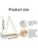 Wooden Swing Hanging Hemp Rope Wall Shelve Mounted Floating Home Living Room Plant Flower Pot Tray Storage Garden Decoration