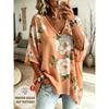 T-shirt da Donna Taglie Forti con Scollo a V e Maniche a Pipistrello Stampa Etnica Bohemien Top Largo Estivo Comodo Traspirante per il Pendolarismo Quotidiano Casual