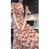 2026 Plus Size French V-neck High-waisted Print Dress - Elegant Slimming Summer Style for Women
