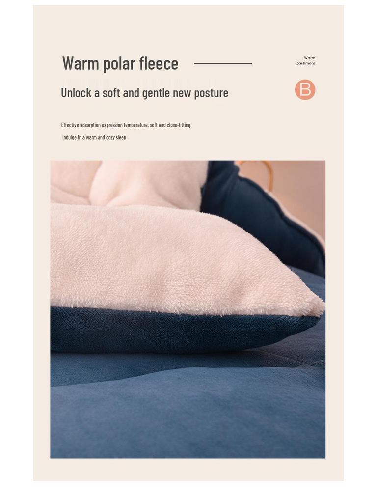 Doppelseitige Samt- und Flanell-Lammwoll-Steppdecke für Herbst und Winter