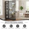 Floor To Ceiling Room Divider with Storage Shelves Translucent Screens Cabinet for Bedroom Office Home Teahouse Coffee Shop