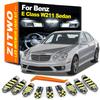 ZITWO 24Pcs LED Interior Dome Map Reading Door Footwell Light Kit For Mercedes Benz E Class W211 Sedan 2002-2008 Sun Visor Bulb