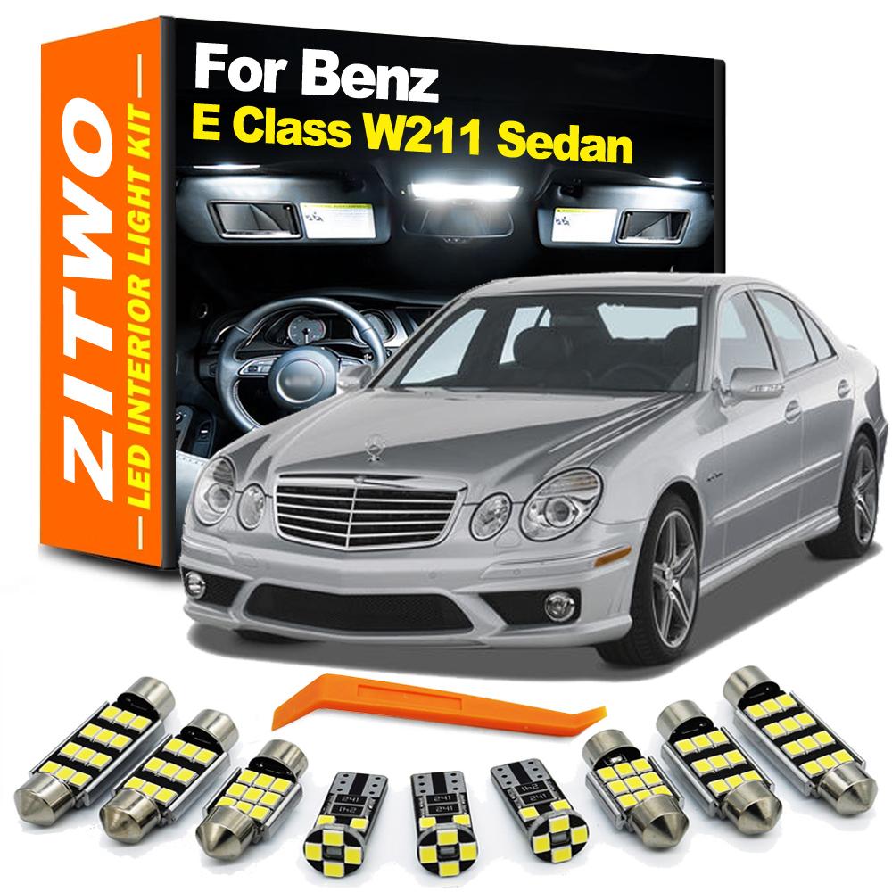ZITWO 24Pcs LED Interior Dome Map Reading Door Footwell Light Kit For Mercedes Benz E Class W211 Sedan 2002-2008 Sun Visor Bulb
