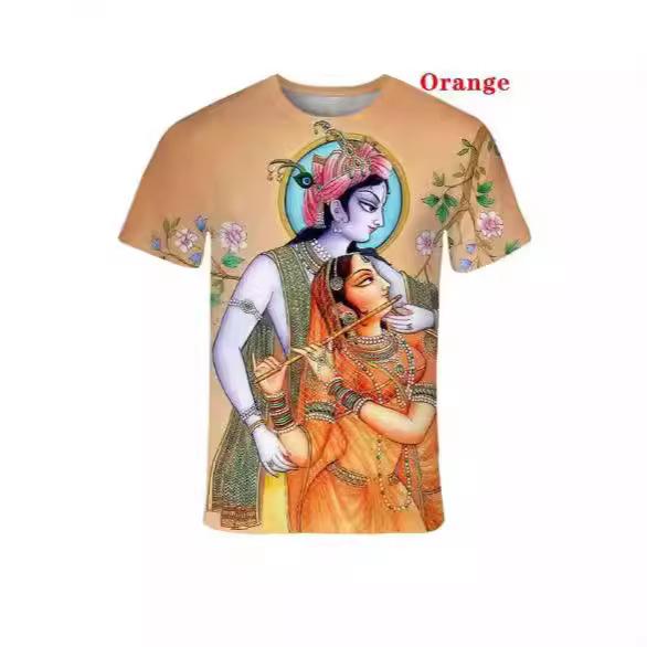 Summer Men's and Women's 3D Printing Hindu God Shiva Cool Fashion T-Shirt Fun Shiva Short