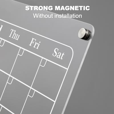 Clear Acrylic Magnetic Monthly and Weekly Planning Board for Fridge Calendar 40*30cm
