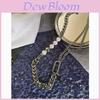Geometric Stainless Steel Necklace For Men And Women With Pearl Splicing Street Style Jewelry