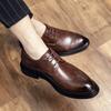 Men's Brock Leather Shoes Summer New Dress Business Height Increase Breathable Wedding Shoes Groom Derby Shoes Men's Shoes