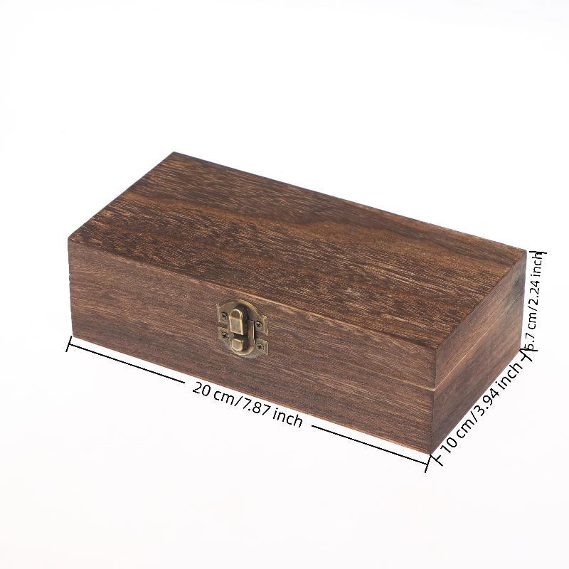 Retro Wooden Keepsake Box – Durable Storage Case with Metal Clasp for Home & Office