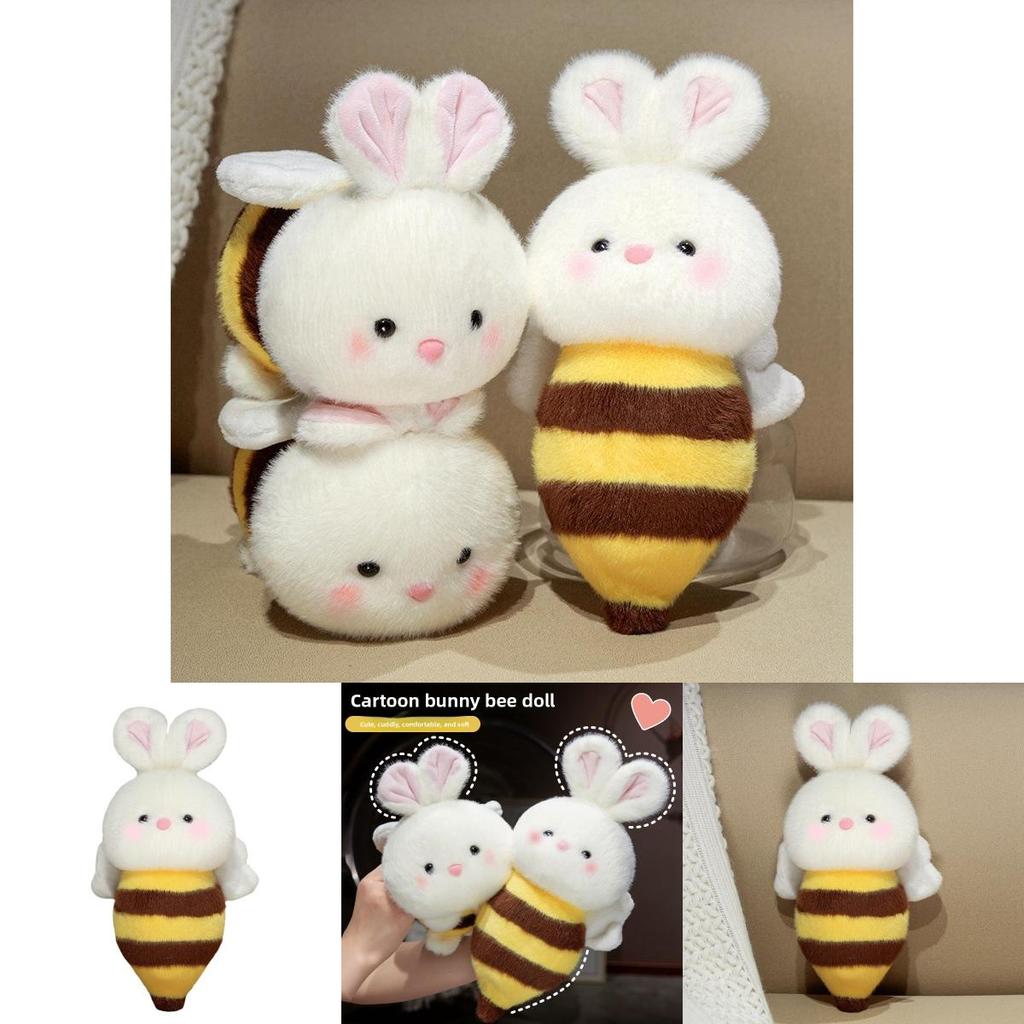 Bee Bunny Plush Toy For Girls With Pp Cotton Filling Cute Rabbit Gift For Kid