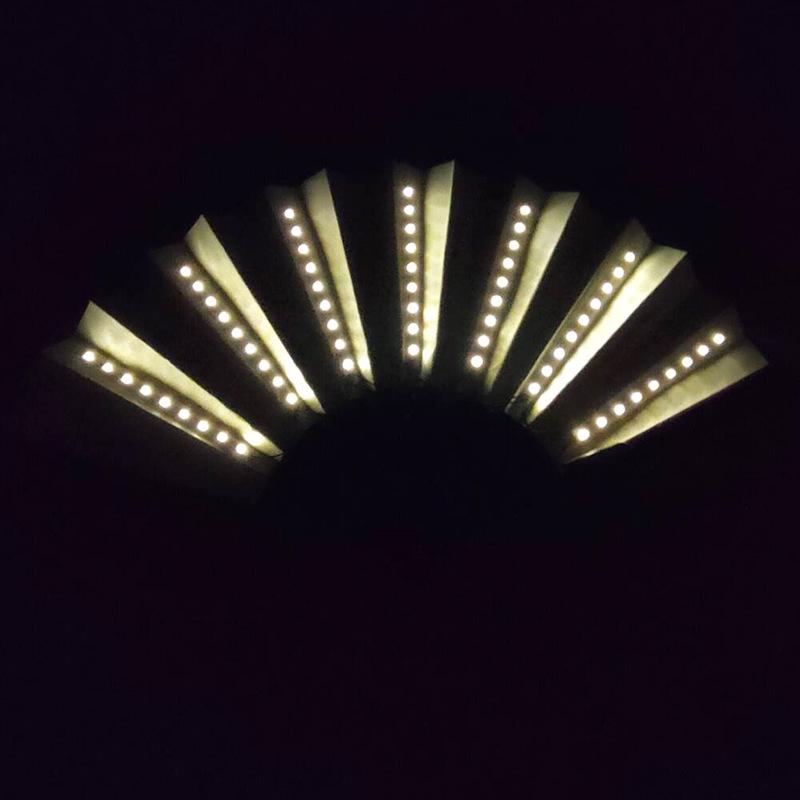 Rose Lace Edge LED Folding Fan - Wedding Gift & Dance Prop