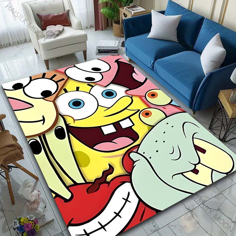 1PC Cute Spongebob and Friends Cartoon Carpet for Living Room Bedroom Sofa Doormat Home Decor Non-slip Floor Mat Luxury Gifts