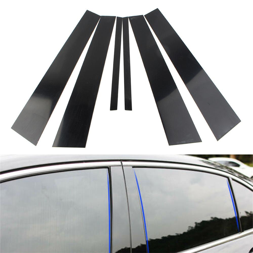 

6 Pcs Door Trim Window Pillar Posts Black For Acura TL 2004 2005 2006 2007 2008
