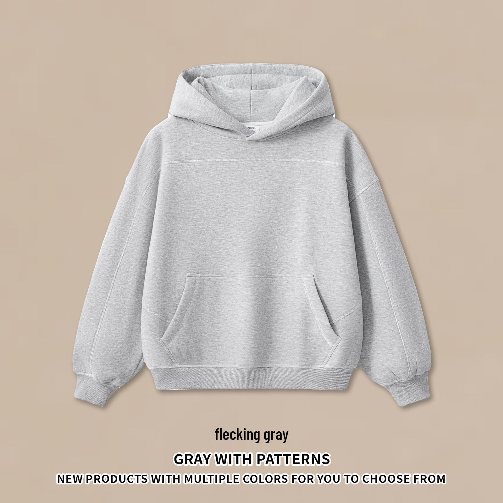 Men s 350G HASSU Boxy Hooded Sweatshirt - American Hip Hop Fleece Style Small