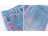 Women's Spring 2025 High Waist Jacquard Embroidered Wide Leg Jeans