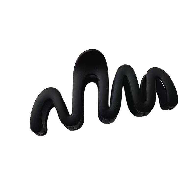 Elegant Korean Style Matte Black Coffee Hair Claw - Large, Versatile Updo Clip