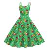 Children's Fashion Casual Christmas Print Off-Shoulder Punk Vintage Dress