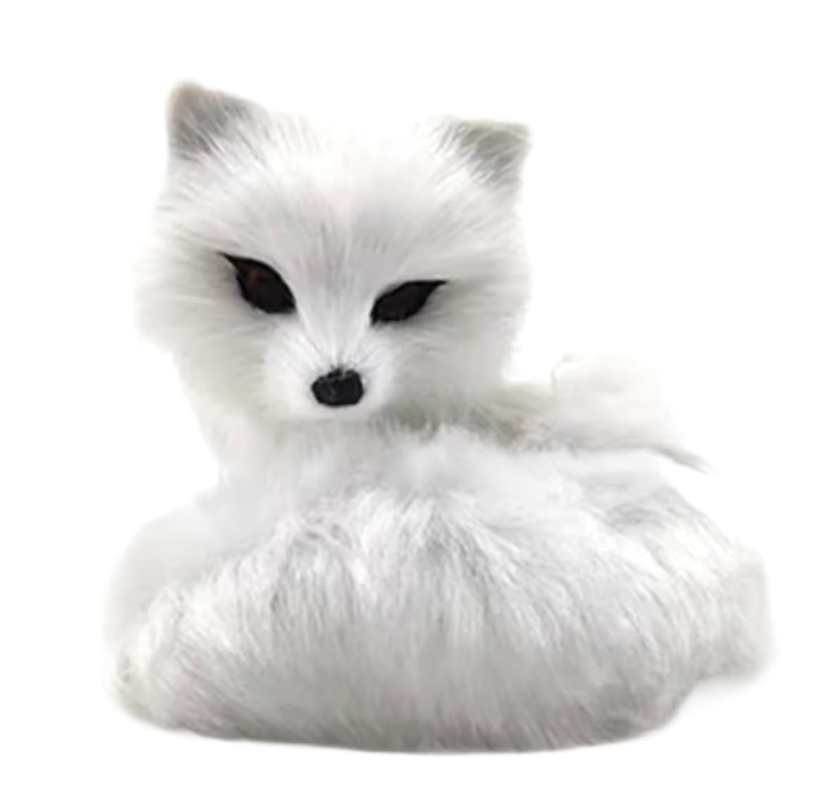 

Cute sleeping white fox plush perfect for home decor or as a lap handmade toy, ornament, [product]