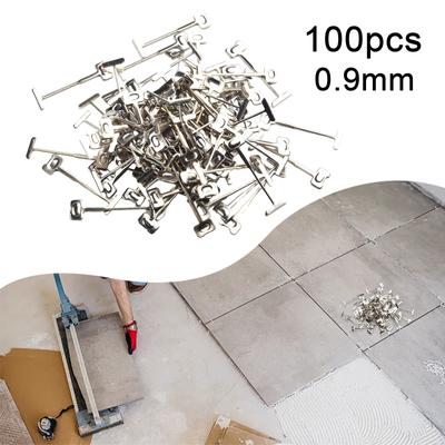 100 Peças 0.9mm/1.5mm Amostra Nivelamento de Azulejos Cunhas Sistema Agulha de Aço em Forma de T Alinhamento Posicionamento Cerâmico Ferramentas de Construção