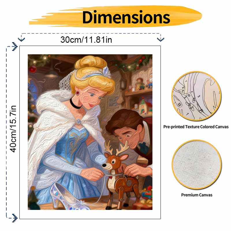 Disney Princess Winter Fairytale Oil Paint Digital Painting Art Kit FillIn Painting Home Decor
