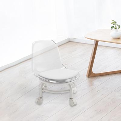 Low Rolling Stool, 360 Degree Rotating Rolling Stool and Backrest, Caster Low Roller Seat Stool for Cleaning, Salon, Laundry,