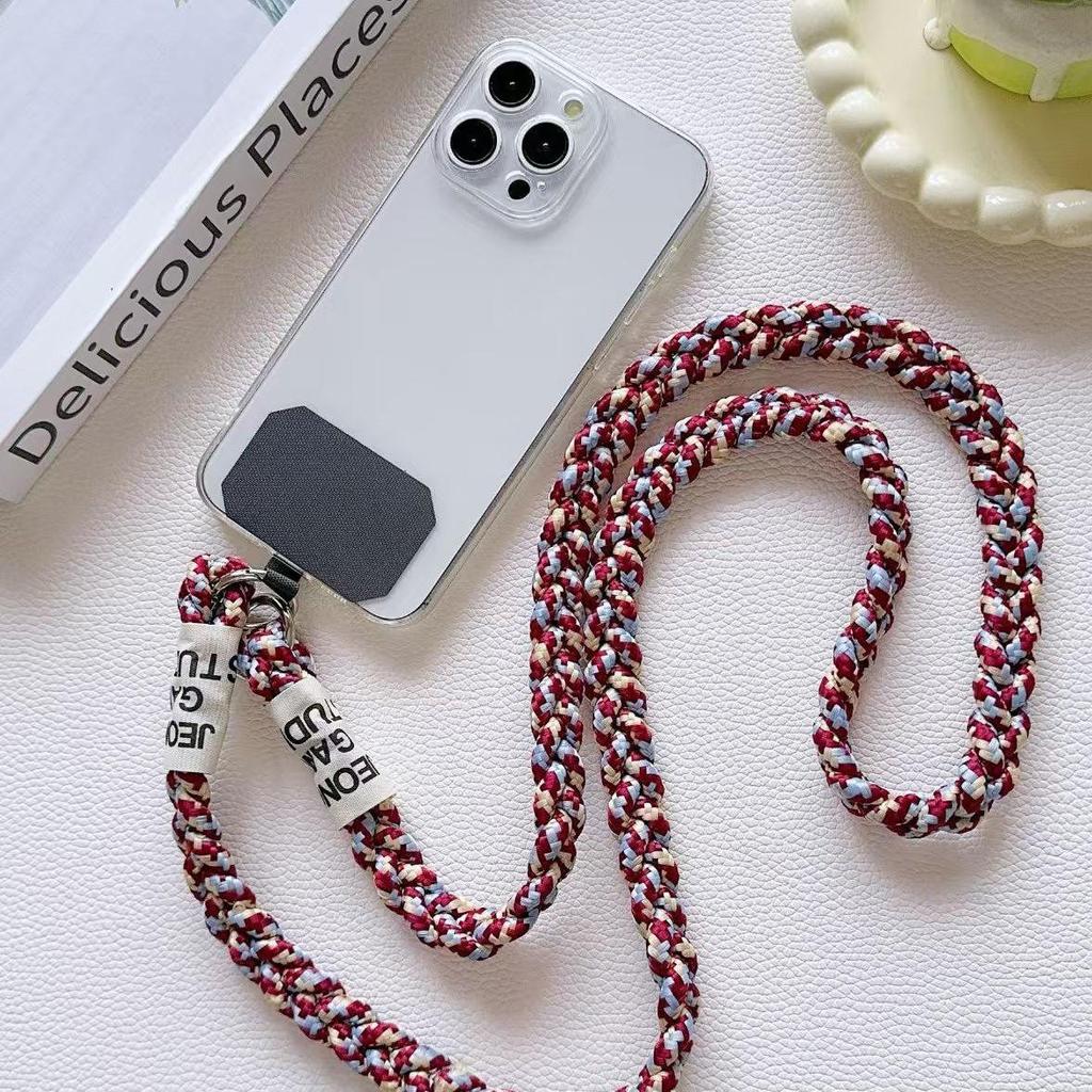 Colorful Crossbody Woven Phone Strap - Long Anti-Lost Lanyard & Bag Decoration