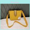 Rabbit Duck Dinosaur Plush Decorations Canvas Shoulder Bag For Women With Zipper Closure For Daily Use And Street Style