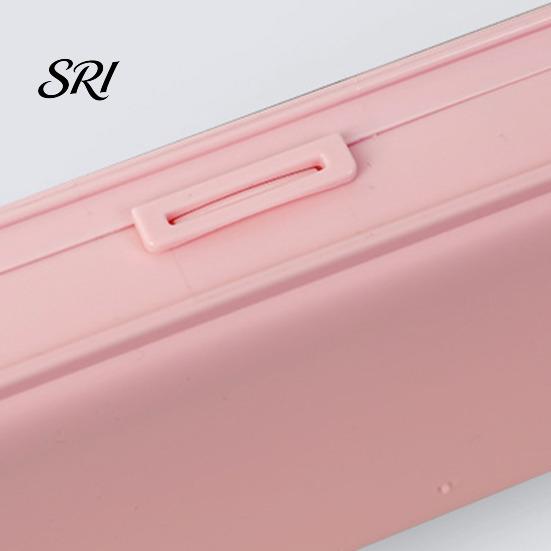 Pressure-resistant Pencil Holder Stationery Box Portable Thin Large Capacity Macaron Color Travel-friendly Container Case with Partitioned Storage