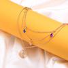 Women's Necklace Retro Style Disc 3-layer Geometric Cactus Colored Gemstone Necklace