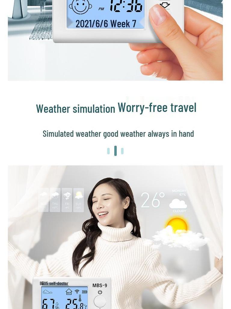 Bluetooth Thermometer & Hygrometer for Home, Baby Room, or Pet Breeding - Indoor/Outdoor, Wall-Mountable, Dry/Wet Measurement