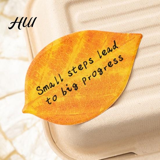 Creative Memo Pads Leaf-Shaped Sticky Notepads Removable Paper Sticker Durable Anti-Forgetting Reminder Note for Home Wall Photo DIY Decoration