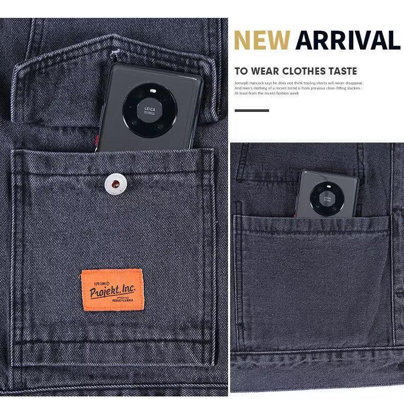 Men's Durable Denim Workwear Jacket for Construction and Welding
