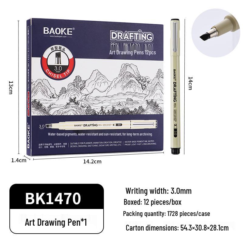Baoke Waterproof Needle-tip Sketch Pen Set for Students and Manga Artists
