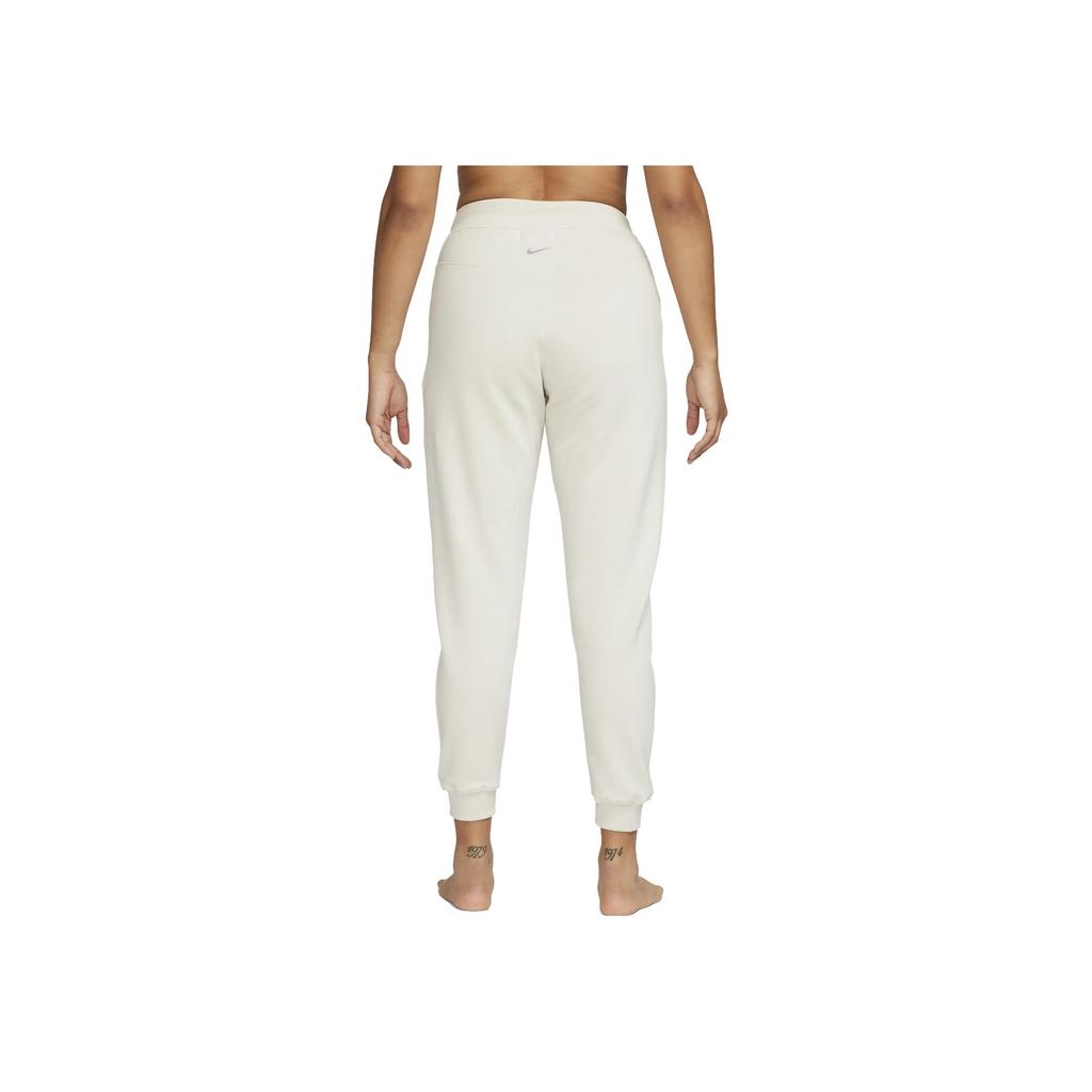 Nike 7/8 Fleece Joggers Solid Color High Waist Drawstring Cuffed Loose Knit Sports Pants Women Joggers White DN0936-105