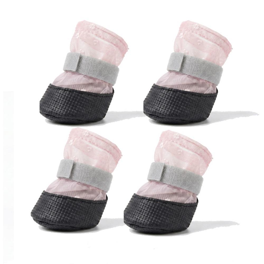 4Pcs Breathable Dog Mesh Shoes Non-Slip Foot Covers Fashion Dog Paw Protectors Walking Running