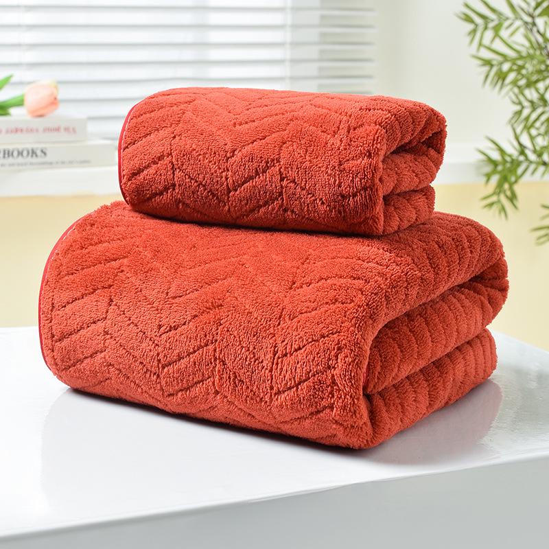 

Набор банных полотенец Temu из кораллового флиса с узором Колос пшеницы Edge-stitched Towel 35*75cm