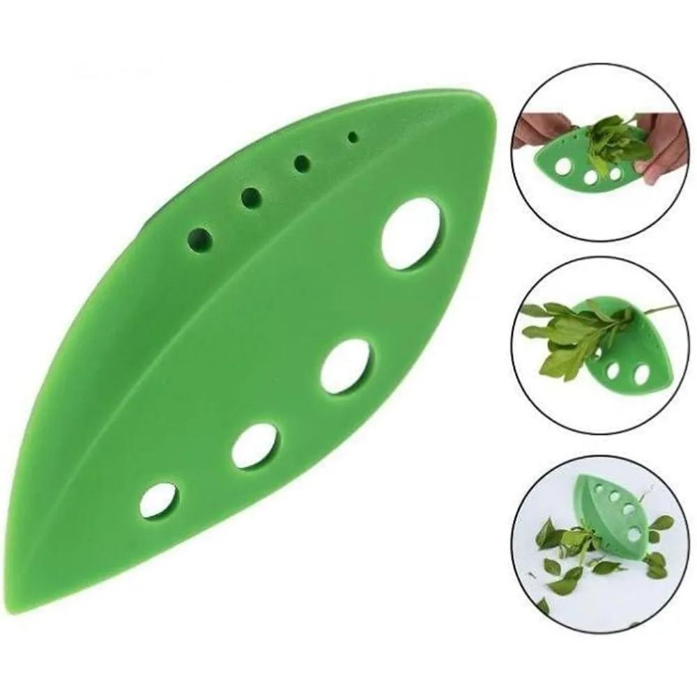 Staccafoglie Erbe 8 Fori, Plastica Dura Foglia Verde, Design 2-in-1, Strumento Sbucciatore, Rasoio per Cavolo Nero, Sbucciatore per Cavolo Nero(2,2 pollici x 4,8 pollici)