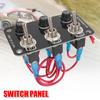 Universal Engine Start Push Button 3 Gang Switch Power Fuses Holder Control Panel Compatible for 12V/24V Marine Vehicles