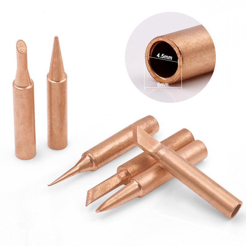 6pcs Tip For Soldering Iron Professional Electronic Soldering  Pure Copper 900MM Luotie Head Suit Solder Tip