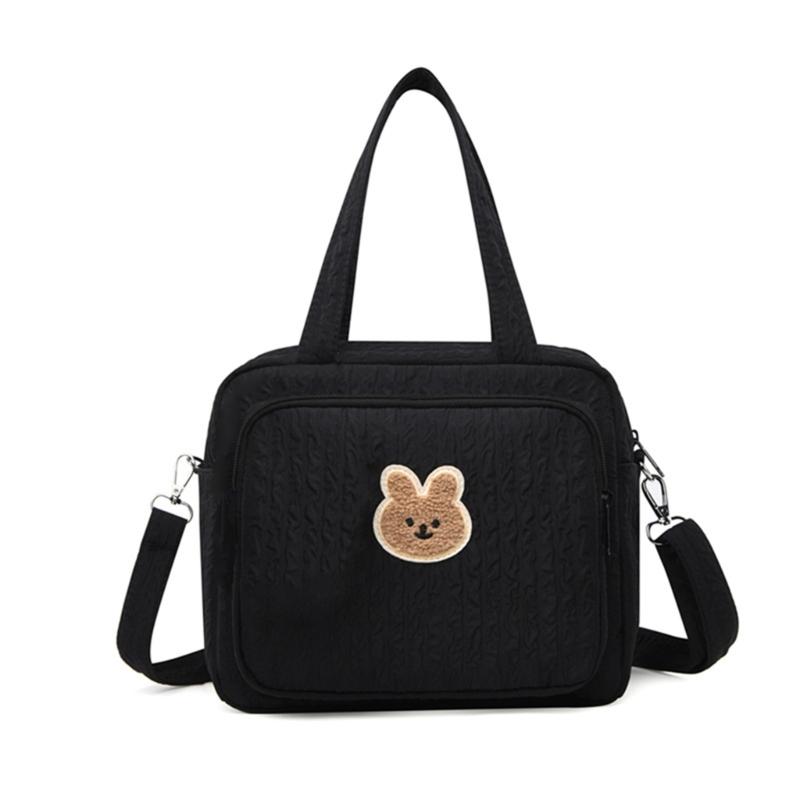 

Diaper Bag Handbag Fashionable Mother and Baby Nappy Pouch One Shoulder Crossbody Bag for Bottle, Diaper Storage чёрный