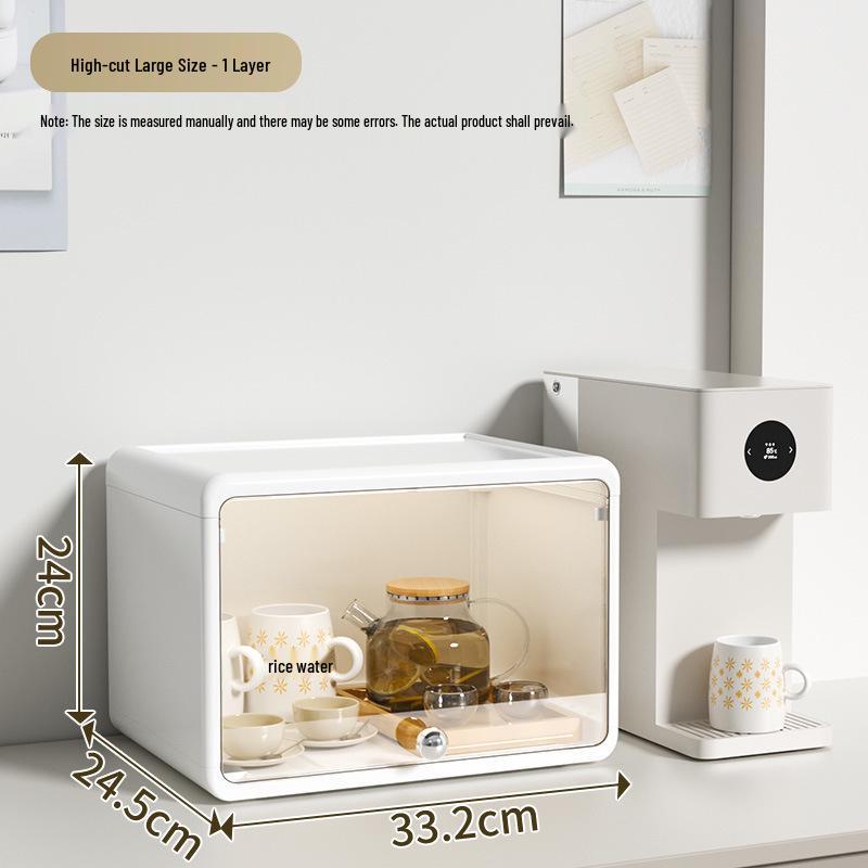 Multi-layer Dustproof Cup Holder & Storage Rack for Living Room