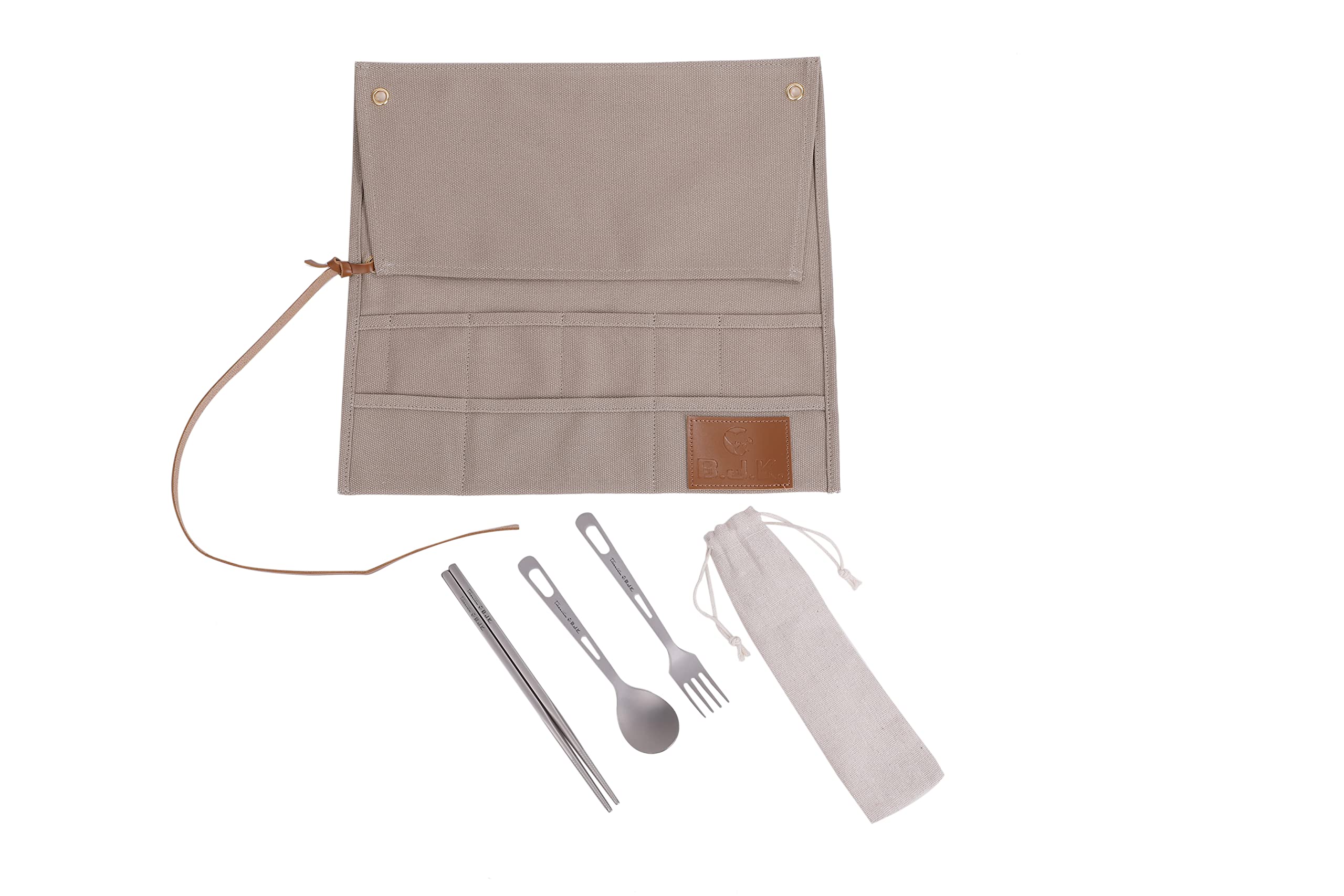 

cutlery 3 pieces of easy to use accessory easy to carry accessory simple and durable titanium cutlery accessory durable canvas accessory camping spice
